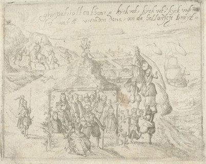 Title print for the pamphlet, Ghy Patriotten thans kijck uut, kijck uut, Siet wat een vreemden Dans