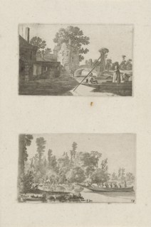 Ferry near an archway, Gillis van Scheyndel (I), 1640 - 1653