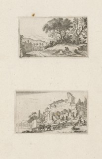 A traveler and ruins of a villa on a hill, Gillis van Scheyndel I, 1605-1653