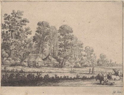 Farm with milkmaid, Herman Saftleven, 1626 - 1685