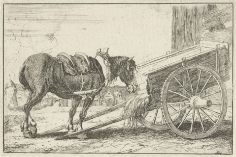Horse with a cart, Jan van den Hecke (I), 1656