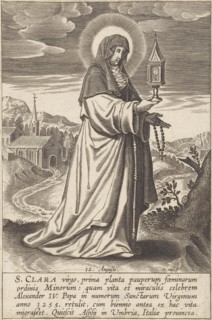 Saint Clare, print maker: Michael Snijders, 1610 - 1672