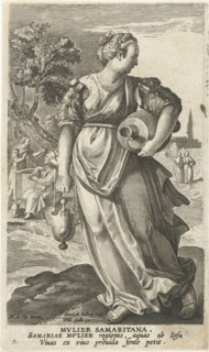 Samaritan woman, Karel van Mallery, Philips Galle, Cornelis Kiliaan, 1595 - 1599