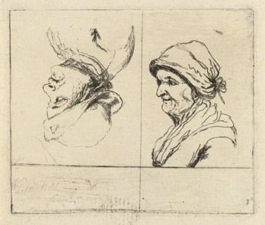 Study Sheet with two portrait busts, Marie Lambertine Coclers, 1776 - 1815