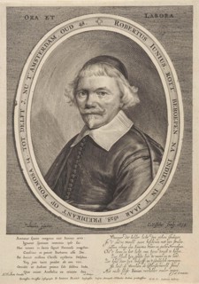 Portrait of Robert Junius, print maker: Cornelis Visscher II, Anthonie Palamedesz., Arnoldus
