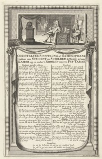 Dialogue between a student and a painter about smoking a pipe, 1700, print maker: Anonymous, print
