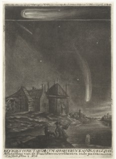 The tail stars of 1742 and 1744, print maker: Jan de Groot, 1744 - 1745