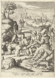 Joseph is thrown into the pit, Robert de Baudous, Lucas van Leyden, 1591-1659