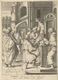 Joseph tells his dreams to Jacob, Robert de Baudous, Lucas van Leyden, Johannes Janssonius, 1591 -