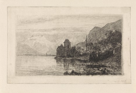 Castle on the Rhine, print maker: Elias Stark, 11-mar-1886