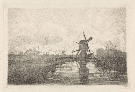 Landscape with two mills, Elias Stark, 1859 - 1886
