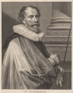 Portrait of Michiel Jansz. Mierevelt, print maker: Willem Jacobsz. Delff, Anthony van Dyck, 1610 -