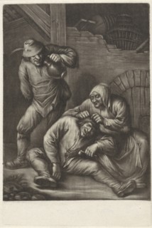 A woman delouse a man, Jan van Somer, Willem Basse, 1655-1700