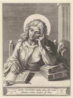 Evangelist John, print maker: Egbert van Panderen, Pieter de Jode I, Joannes Galle, c. 1590 - 1637