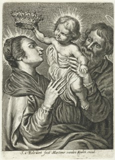 Joseph with Christ Child crown put on head of Mary, Schelte Adamsz. Bolswert, Peter Paul Rubens,