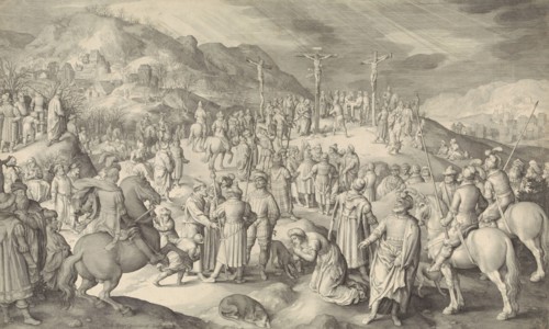 Christ on the cross, print maker: Nicolaes de Bruyn, Nicolaes de Bruyn, 1610