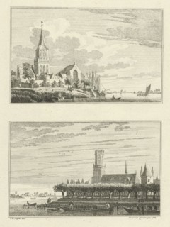 Minster Church and St. Aldegonde Church in Emmerich, 1732, Paulus van Liender, 1762