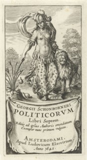 Power as female soldier in armor with lion, Cornelis van Dalen (I), Lowijs Elzevier (III), 1642