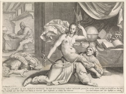 Aristotle and Phyllis, Anonymous, G. Congiet, Monogrammist S (16e eeuw), 1588 - 1592