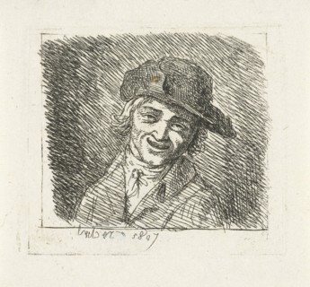 Smiling man with hat, Frédéric Théodore Faber, 1807