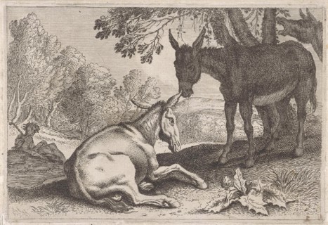 Donkeys, Anonymous, Herman van Swanevelt, 1636 - 1705