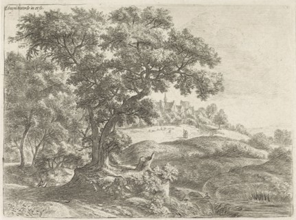 Village on the edge of the forest, Anthonie Waterloo, 1630 - 1663