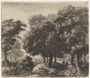 Two figures on a forest path, Anthonie Waterloo, Basan et Poignant, Pierre FranÃ§ois Basan, 1630 -
