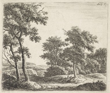 Shepherds Resting under a tree, Anthonie Waterloo, 1630 - 1663