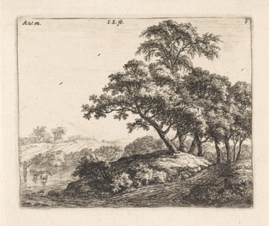 Flock of sheep in a river, print maker: Jacob Esselens attributed to, print maker: Anthonie