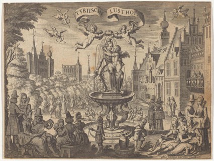 Fountain with Frisian Virgin, Pieter Serwouters, Jan van de Velde, Paulus Aertsz. van Ravesteyn,