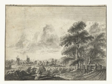 Landscape with small bridge, Gilles Neyts, Frans van den Wijngaerde, 1643 - 1679