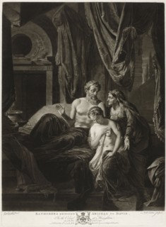 Bathsheba brings Abisagh to David, print maker: Richard Earlom, Adriaen van der Werff, George