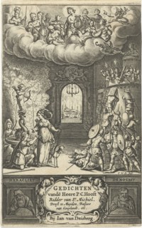 Apollo with other gods and muses, print maker: Cornelis van Dalen I, Jan van Duisberg, 1657
