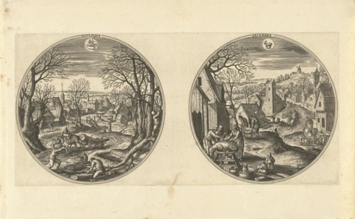 November and December, Adriaen Collaert, Hans Bol, Hans van Luyck, 1578 - 1582