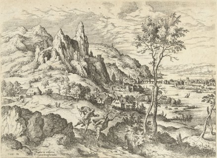 Daphne transformed into a laurel tree, Hieronymus Cock, Matthys Cock, c. 1551 - before 1558