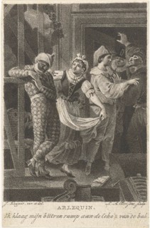 Harlequin on the scene, Lambertus Antonius Claessens, 1801