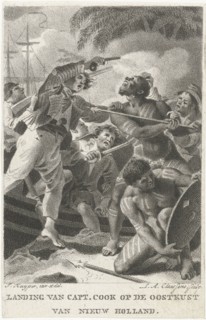 Captain Cook landed in New Holland (Australia), Lambertus Antonius Claessens, 1803