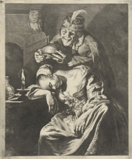 Wine is a mocker, Hendrik Bary, Frans van Mieris, in or before 1670