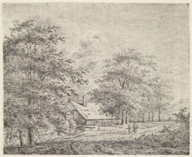 Wooded landscape with woman and child, Pieter Janson, 1780 - 1851