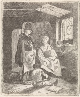 Family in interior, possibly Johannes Janson, 1739 - 1851