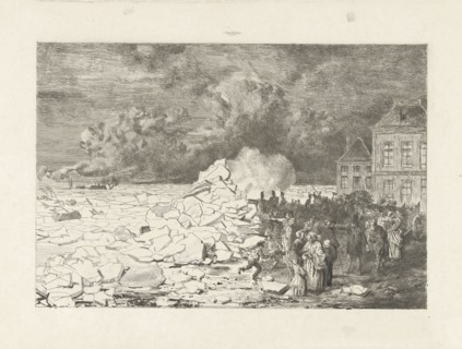 Breaking the ice in Arnhem, The Nethelands, Reinier Craeyvanger, Alexander Ver Huell or Verhuell,