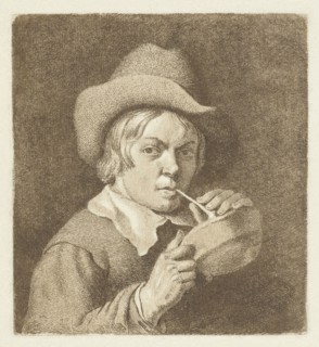 Portrait of a boy who lights his pipe, Cornelis van Noorde, 1741-1795