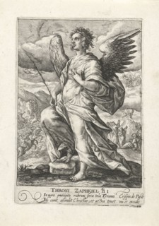 Archangel ZaphkiÃ«l, print maker: Crispijn van de Passe I, Crispijn van de Passe I, Crispijn van de