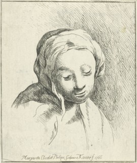 Bust of a woman, with headscarf, Margaretha Elisabeth Konsé-Philips, 1766