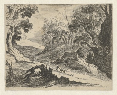 Hilly Landscape with a donkey herder, Anna Maria de Koker, 1640-1698