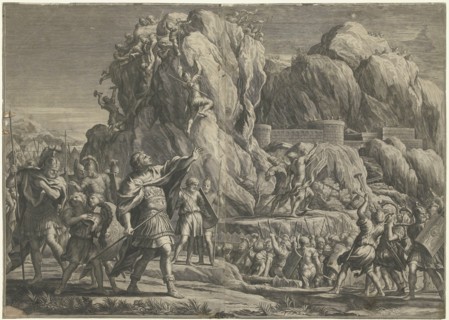 Alexander the Great takes the city of Petra, Cornelis Bloemaert (II), 1633 - 1692