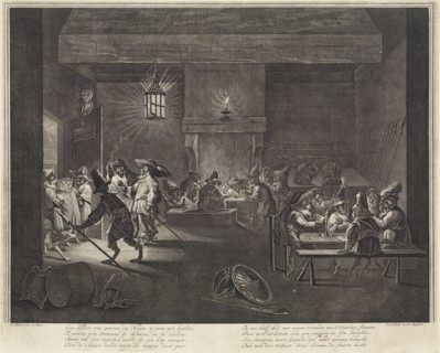 Room with monkeys, ca. 1720, Matthijs Pool, Leonard Schenk, 1710 - 1730