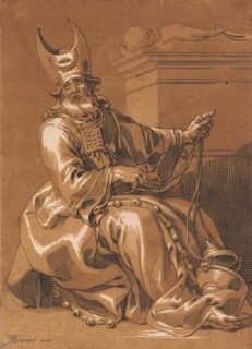 Aaron sitting at the Ark of the Covenant, Anonymous, after 1610