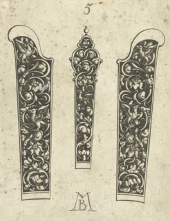 Three knife handles, Michiel le Blon, 1626