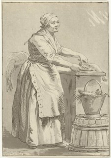 Fish cleaning woman, Hermanus Fock, 1781-1822